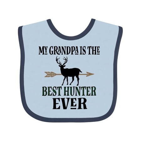 

Inktastic Deer Hunting Grandpa Best Hunter Ever Gift Baby Boy Bib