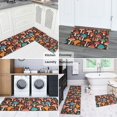 thumbnail image 5 of Mushroom and Flower Brown Pattern Anti Fatigue Kitchen Rugs Set Of 2, Non Slip Washable Decorative Floor Mats for Kitchen Sink Laundry, 17"x30" and 17"x47", 5 of 6