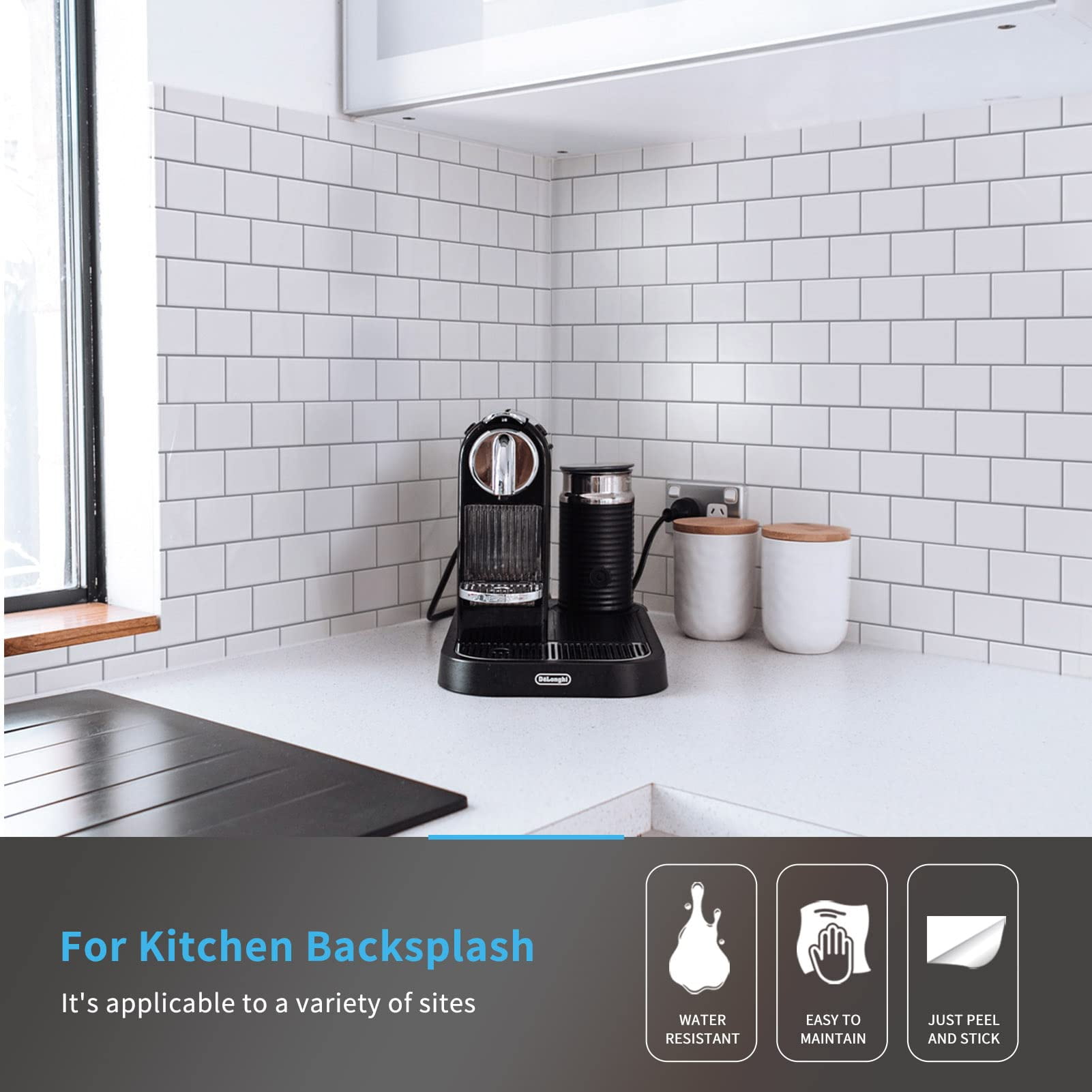 Art3d 10-Sheet 12 "x 12" Peel and Stick Backsplash Subway Tiles for Kitchen
