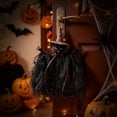 thumbnail image 4 of Halloween Hanging Ornament, Witch Pumpkin Black Cat Tattered Cloth Pendant, 23cm Vintage Style Fabric Decor for Tree Door Window Home Bar Holiday Party Arrangement, 4 of 6