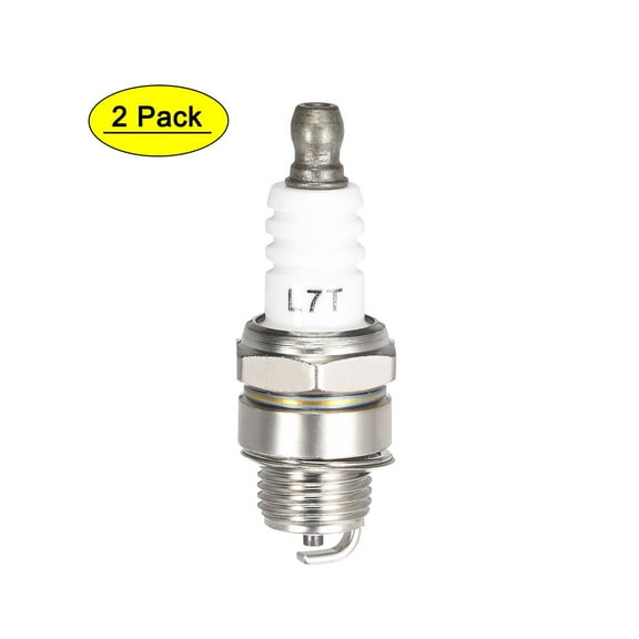 Uxcell L7T Spark Plug for 2 Stroke 33cc 43cc 47cc 49cc Lawn Mower Parts Silver Tone 2Pack