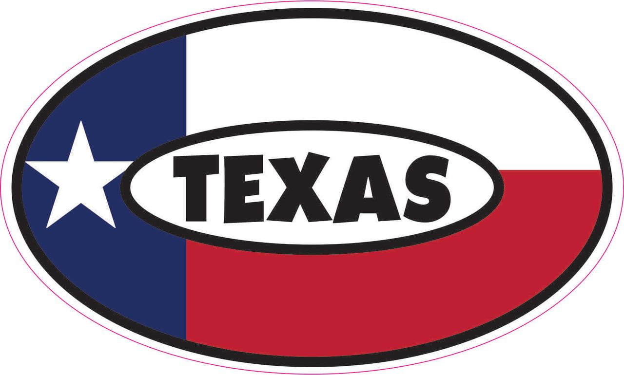 5in x 3in Flag Oval Texas Vinyl Sticker - Walmart.com - Walmart.com