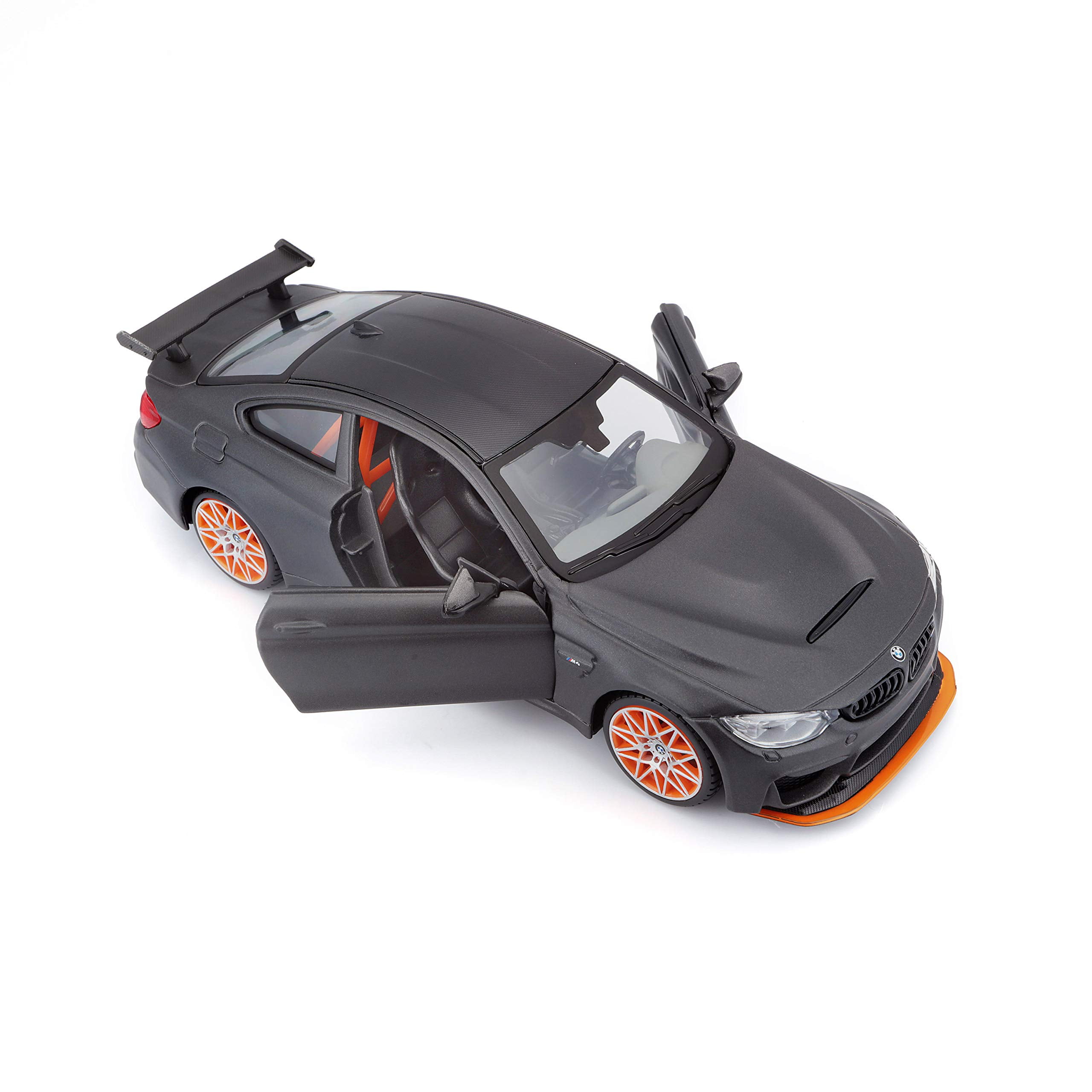 BMW M4 GTS Orange with Carbon Top and Orange Wheels 1/24 Diecast Model Car by Maisto