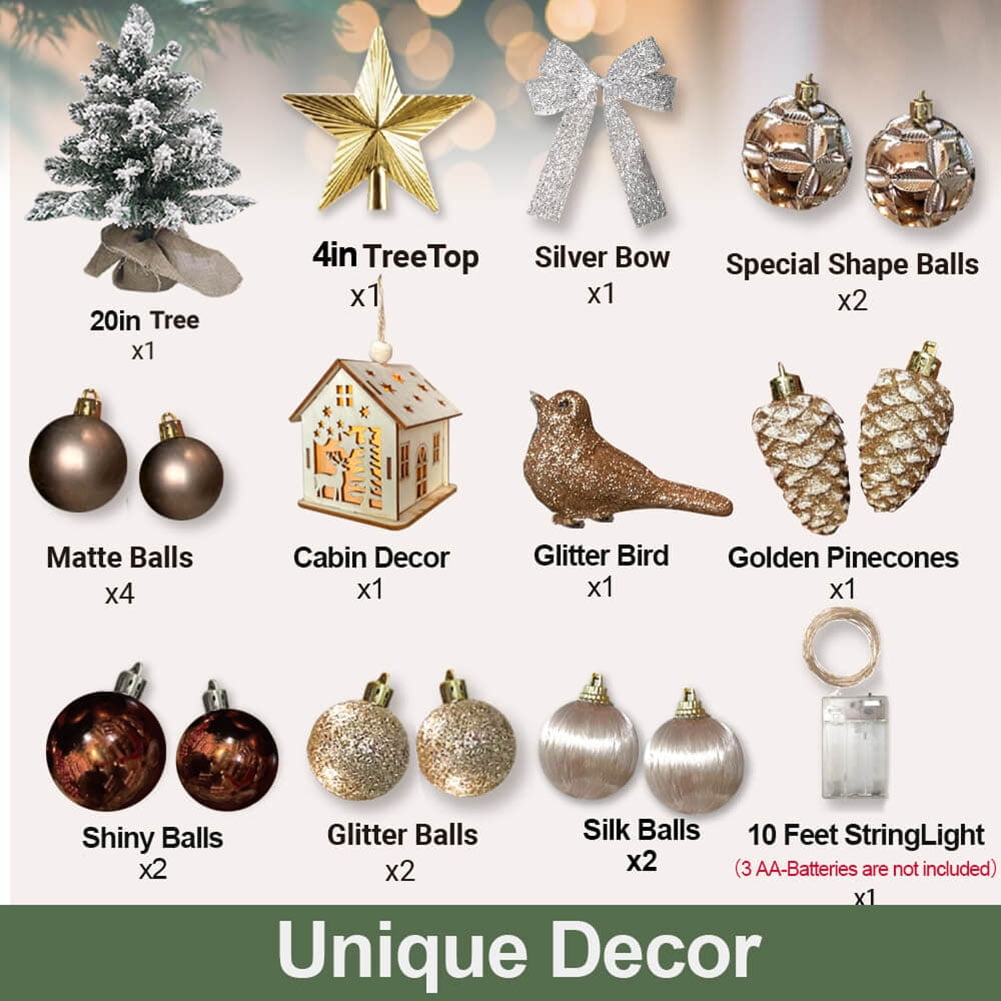 Kadyn Small Christmas Tree, 2ft Mini Christmas Tree, Artificial Small Desktop Xmas Tree with Tree Ornaments, for Christmas Thanksgiving Decorations-C Kadyn Small Christmas Tree, 2ft Mini Christmas Tree, Artificial Small Desktop Xmas Tree with Tree Ornaments, for Christmas Thanksgiving Decorations-C