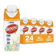 BOOST Very High Calorie Nutritional Drink - Helps Weight Gain & Maintenance - Very Vanilla - 8 fl oz (Pack of 24)