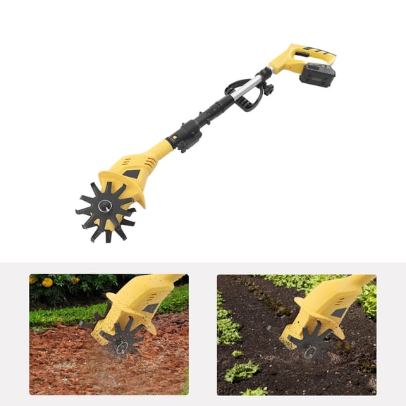 TFCFL Cordless Tiller Cultivator Handheld Electric Garden Yard Cultivating Machine Battery Power