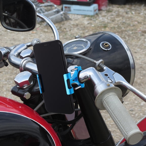 Yardwe Motorcycle Phone Mount Versatile Compatibility Durable Aluminum Alloy Blue for Bikes