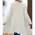 thumbnail image 6 of Women Fall Long Cardigan Sweater Trendy Knit Jacket Coat Dressy Blazer Coatigan White S, 6 of 7