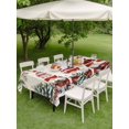 thumbnail image 3 of Outdoor Tablecloth with Umbrella Hole and Zipper, Beige Christmas Rectangle Table Cloth 52x70 Inch Waterproof Tablecloth, Gnomes Xmas Tree Poinsettia Eucalyptus Picnic Table Cover for Patio Camping, 3 of 7