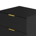 thumbnail image 5 of Modern Night Stands, End Side Table with 2 Drawers, Decoration in Living Room, Bedroom, Lounge, Nightstand with Gold Legs, Black, 5 of 7
