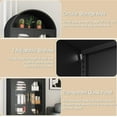 thumbnail image 4 of 73" Tall Metal Arched Kitchen Pantry Cabinet, Modern Farmhouse Storage Cabinets with Doors&Adjustable Shelves, Versatile Bookcase/Display/Cupboard with Open Storage Area for Office-Black, 4 of 14