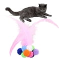 thumbnail image 4 of Cat Feather Ball Bell Interactive Exercising Cat Teaser Ball Kitten Feather Toy, 4 of 9