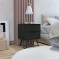 thumbnail image 3 of Home Square Modern Metal Bedroom Nightstand with 2-Drawer in Black - Set of 2, 3 of 8