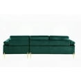 thumbnail image 4 of Shannon Velvet Sectional Sofa with Chaise - Mid-Century Style, Plush Velvet & Solid Wood, 4 of 10