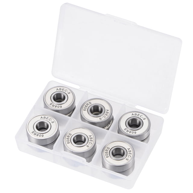 Unique Bargains Roulements à Billes 12pcs 608-2RS ABEC-9 Blanc pour Skateboard Roller