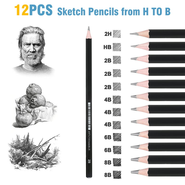 Graphite Sketch Drawing Pencil Set, EEEkit 22 Pcs Professional Sketching  Artist Tool Complete Kit for Beginners, Kids