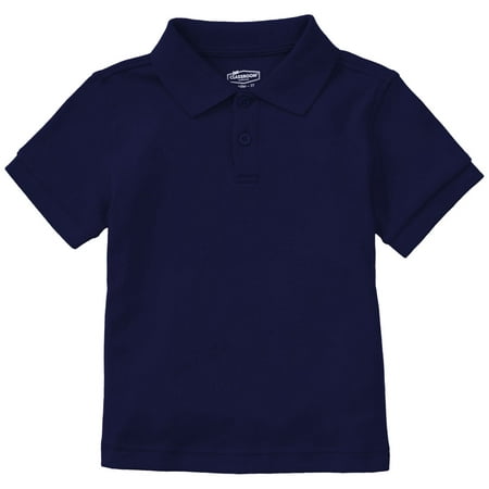Classroom School Uniform Youth Unisex Short Sleeve Interlock Polo 58912, S, Dark Navy