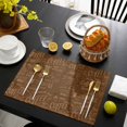 thumbnail image 3 of Brown Coffee Placemats Set of 6, Farmhouses Vintage Cup Plants Text Art Placemats for Dining Table, Place Mats for Kitchen Tabletop, Waterproof Wipeable Dining Table Mats Set, 3 of 9