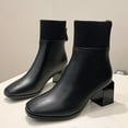 thumbnail image 4 of Black Women Boots With Chunky Heel And Rear Zipper For A Snug Fit And Stylish Winter Look, 4 of 9