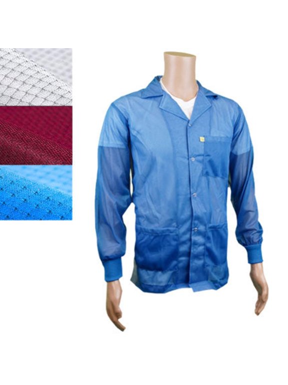 Lightweight 8812 Fabric, Lapel Collar, Knit Cuff ESD Jacket