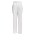 thumbnail image 3 of Gibobby pantalones termicos mujer Pantalón de cintura elástica para mujer con bolsillo Pantalón suelto Pantalones de color sólido (Blanco, XL), 3 of 5