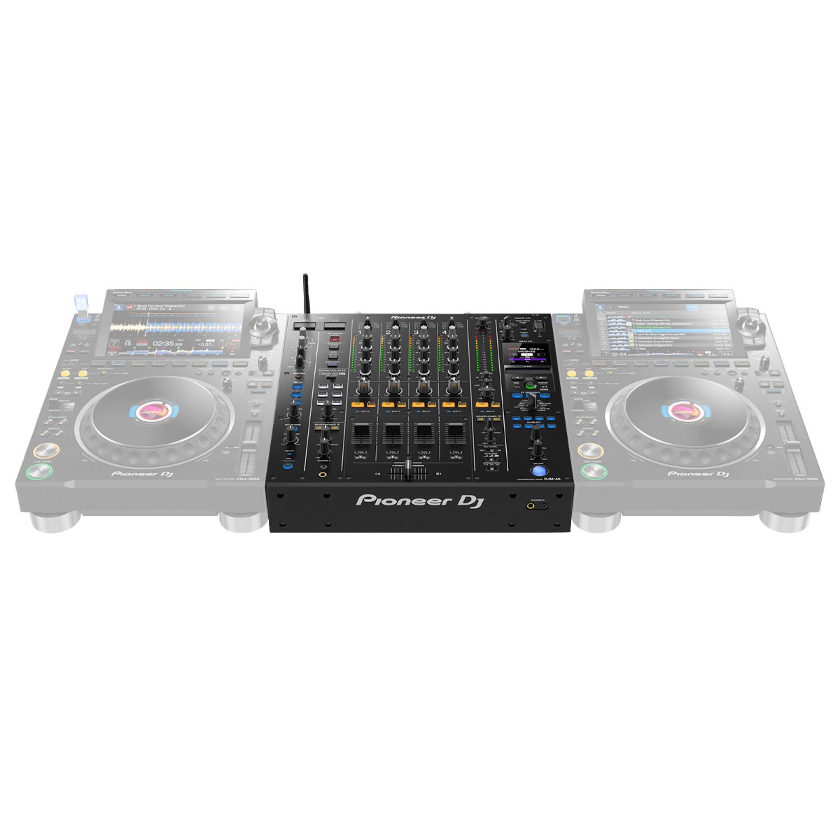 Pioneer DJ DJM-A9 4-Channel Professional DJ Mixer with Black Laptop Platform Carrying Case Package