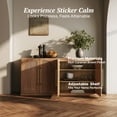 thumbnail image 4 of BELLEZE Set of 2 Modular Sideboard with Double-Arc Wood Doors, Small Arched Buffet Cabinet with Storage and Adjustable Shelves, Classic Modern Credenza for Dining Room, Living Room or Entryway(Camel), 4 of 7