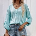 thumbnail image 4 of JINMGG V Neck Sweaters for Women Fall Winter Clearance,Women Casual Solid Knitting Buttons Long Sleeve V-Neck Sweaters Tops, 4 of 8