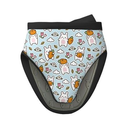 

Qekee Carrot Rabbit Print Non-Slip Mini Oven Mitt Silicone Oven Mitts Heat Resistant Kitchen Mittens Pinch Mitts Cooking Mitts