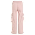 thumbnail image 5 of COMVALUE Parachute Pants Woman Y2K Fashion Baggy Cargo Pants Drawstring Elastic Streetwear Trousers with Pockets (Pink M), 5 of 9