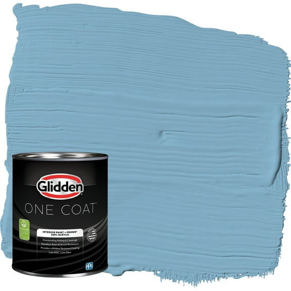 Glidden One Coat Interior Paint and Primer, Arabella / Blue, 1-Quart, Semi-Gloss