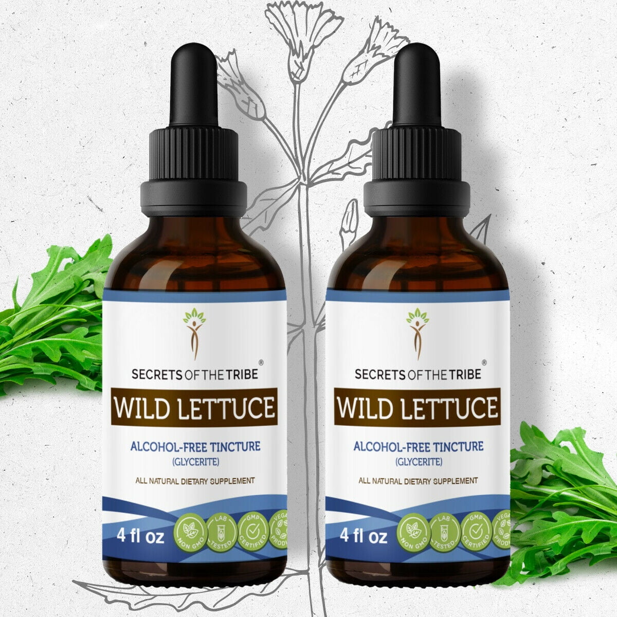 Wild Lettuce Organic Tincture Extract Highest Quality & Strength 1 2 4 oz 