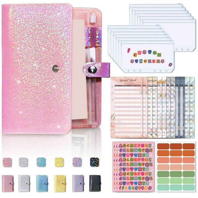 Financial Planner, Staron 2026 Undated Budget Ledger Notebook, A6 Size Weekly Monthly Goal Tracking Expense Organizer for Home Office, Pink