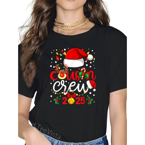 Cousin Crew Christmas 2025 Santa Kids Family Matching Group T-Shirt