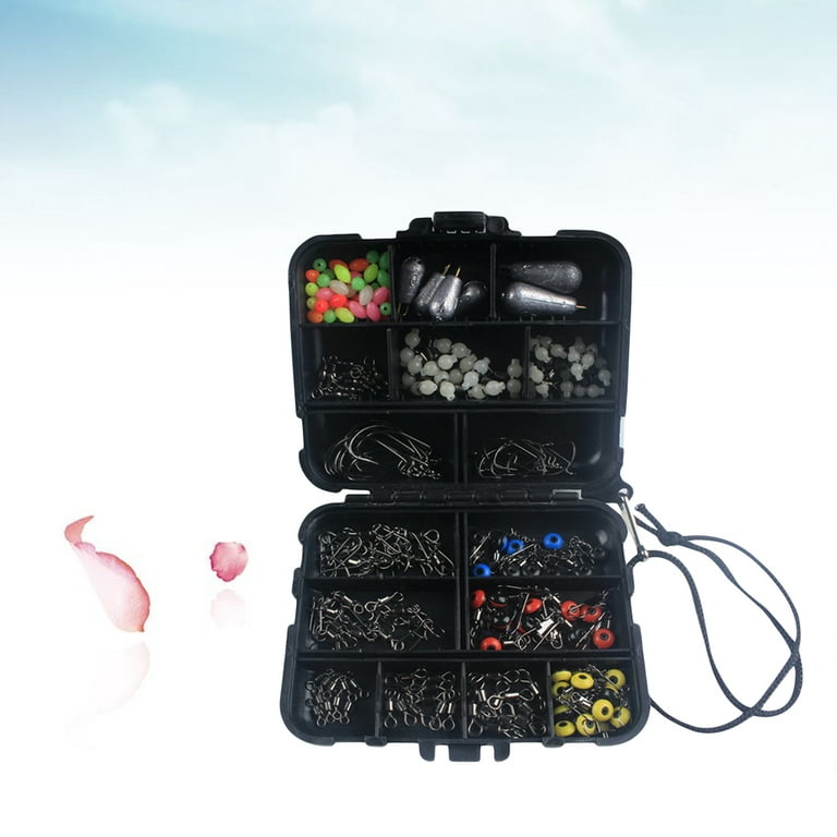 177PCS/Set Outdoor Sea Fishing Fishing Gadget Tool Set Fishing Use  Accessories Tool Box(Black) 