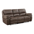 thumbnail image 3 of Plush Modern Reclining Sofa with Cup Holders, Solid Wood Frame with Removable seat backs and cushions for Living Room, 3 of 12