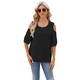 thumbnail image 1 of Blusa de Verano de Corta con Hombros Descubiertos y Encaje Acampanado para Mujer Negro S, 1 of 10