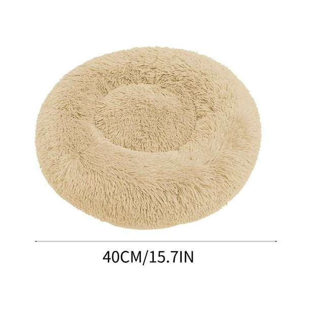 Fiudx Cama Acogedora para Perros, Tapete de Felpa Redondo, Relleno Suave para Aliviar Las Articulaciones, Borde Elevado para Soporte Cervical, Solución para Un Sueño Reparador, Ideal para Mascotas, B