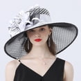 thumbnail image 2 of Kcolen Women Tea Party Hats Elegant Women's Wide Brim Sun Hat for formal Events Wedding Guest and Garden Tea Party Occasions, 2 of 4