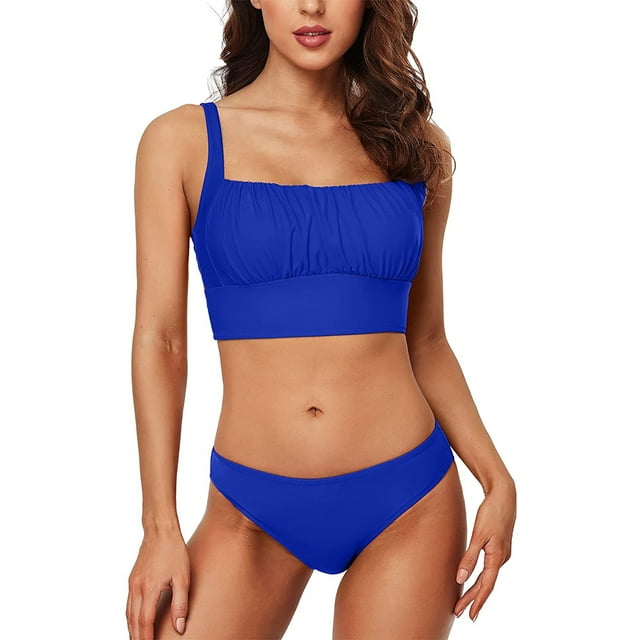 Charmo Push Up Bikini Swimsuits for Women Cropped Bikini Top Two Pieces Bathing Suits