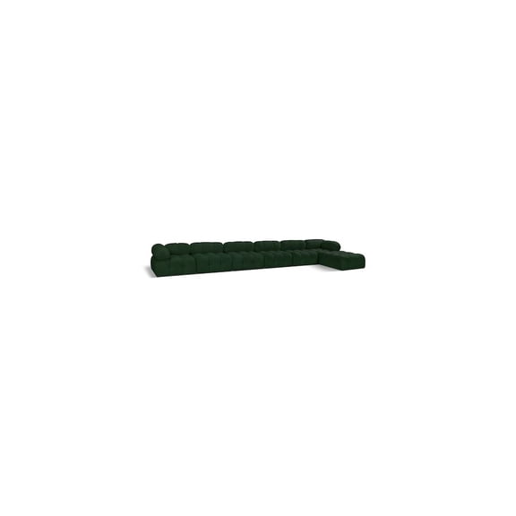 Meridian Furniture Ames Green Boucle Fabric Modular Sectional