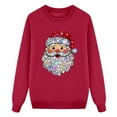 thumbnail image 4 of Fiaer Christmas Sweatshirts for Family Shine Santa Printed Xmas Pullover Crew Neck Long Sleeve Baggy Trendy Holiday Tops Men L, 4 of 5