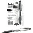 thumbnail image 2 of Pentel EnerGel Deluxe Liquid Gel Pen Medium Pen Point - 0.7 mm Pen Point Size - Refillable - Black Gel-based Ink - Silver Barrel - 1 Each, 2 of 2
