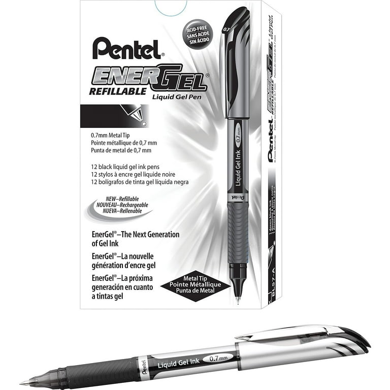 EnerGel EnerGel Deluxe Liquid Gel Pens - Medium Pen Point - 0.7 mm Pen Point Size - Refillable - Blue Gel-based Ink - Silver Barrel - 1 Each EnerGel EnerGel Deluxe Liquid Gel Pens - Medium Pen Point - 0.7 mm Pen Point Size - Refillable - Blue Gel-based Ink - Silver Barrel - 1 Each