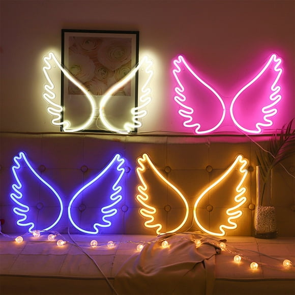 Sentmoon Deals Flyer LED Neon Lights Net Red Room Decoration Christmas Lights Bedroom Decoration Ins Lights Angel Up to 40% off
