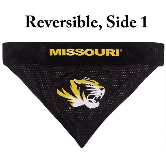 Pets First Collegiate Missouri Reversible Bandana -Home & Away Mesh & Premium Embroidery For Dogs & Cats