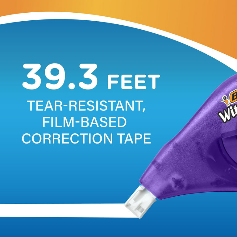 BIC Wite-Out Brand EZ Correct Correction Tape, White, 39.3 Feet, Pack of 2