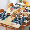 thumbnail image 2 of Blue Green Gold Marble Pattern Summer Placemats Table Placemats Set Of 4-Linen Kitchen Washable Placemats Table Mats 11.8"x17.7" Non-Slip Heat Resistant, 2 of 6