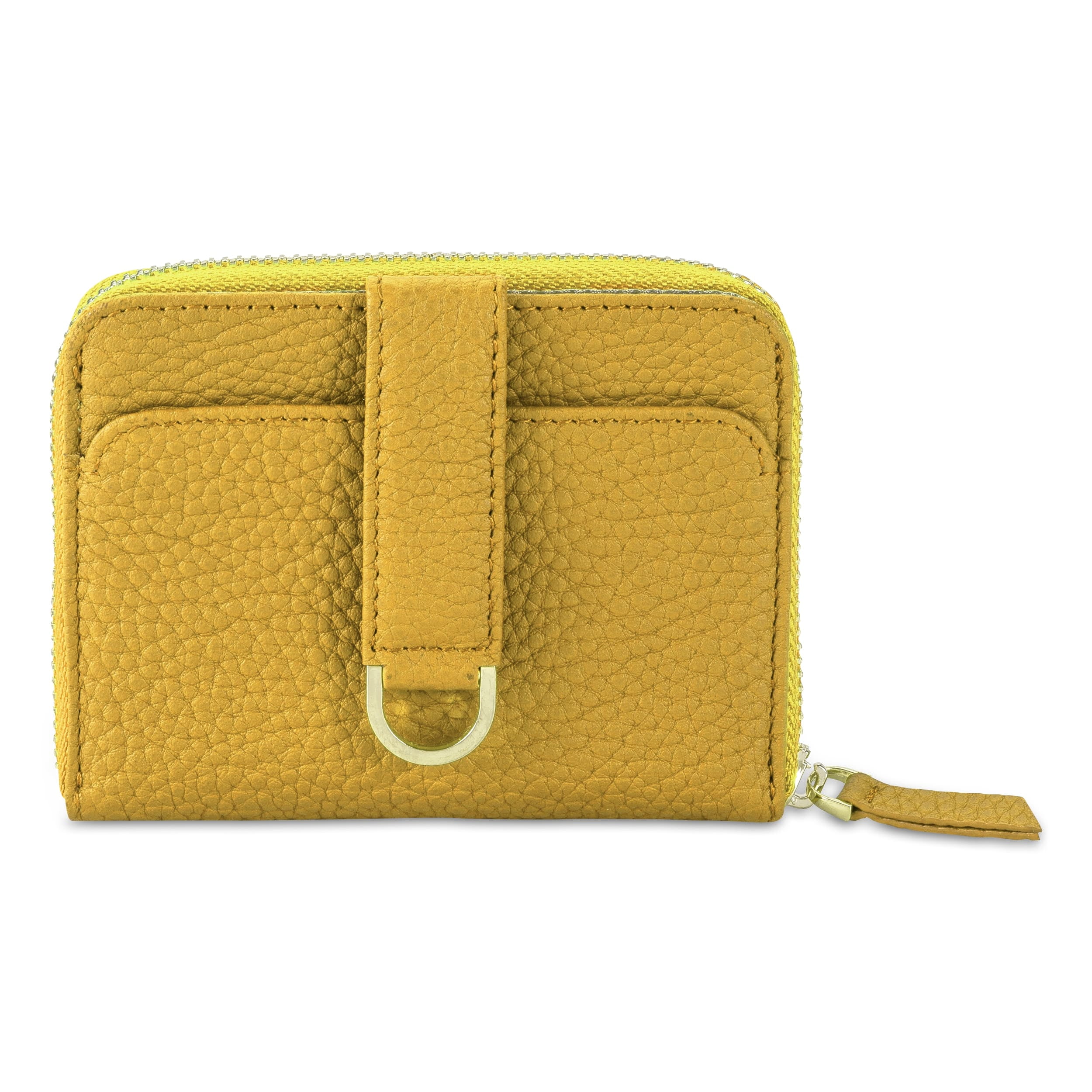 Vaultskin BELGRAVIA Zipper Slim Leather Wallet, Matt Yellow