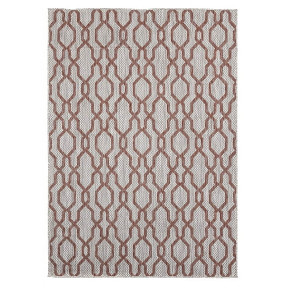 Designer Home Brooklyn Indoor/Outdoor Area Rug 3900 10429 Belle Mare Terracotta 7' 10" x 10' 6" Rectangle